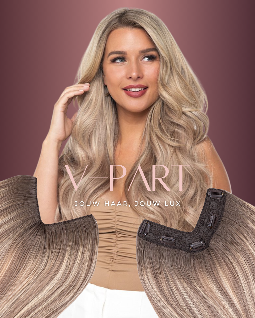 Slavische V-Part Hair Extensions – 100% Natuurlijk Haar – Volume & Natuurlijke Look – 30cm tot 60cm – Topkwaliteit